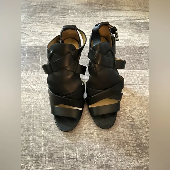 Coach Black Leather Heels - Picture 1 of 4